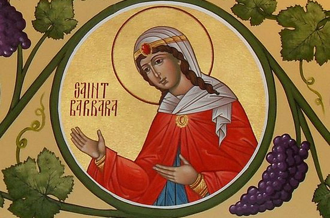 17 грудня Церква вшановує пам'ять святої великомучениці Варвари