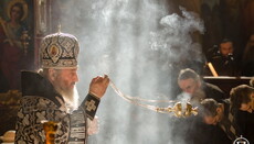 В Крестовоздвиженском храме Киевской Лавры Предстоятель УПЦ совершил Литургию Преждеосвященных Даров 