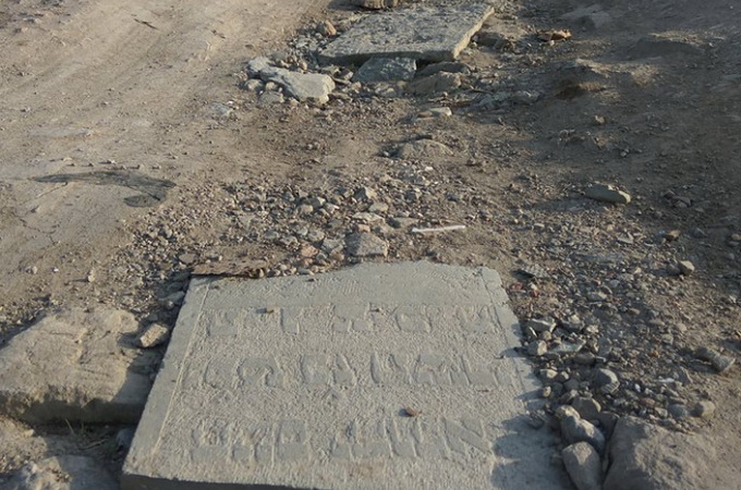 In Kamenets-Podolskiy the road is paved with gravestones