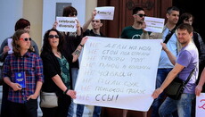 Odessa activists hold an anti-religious march