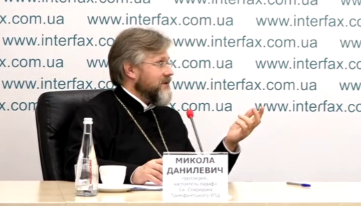 Протоієрей Миколай Данилевич. Фото: скріншот/YouTube/Інтерфакс-Україна