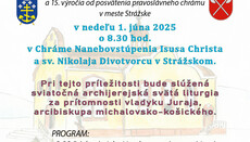 V Strážskom si pripomenú výročie posvätenia chrámu