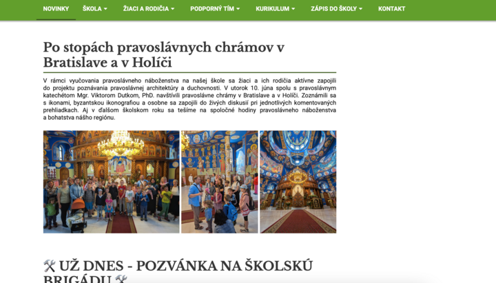 Na základní škole v Bratislavě se celý školní rok vyučovalo pravoslaví