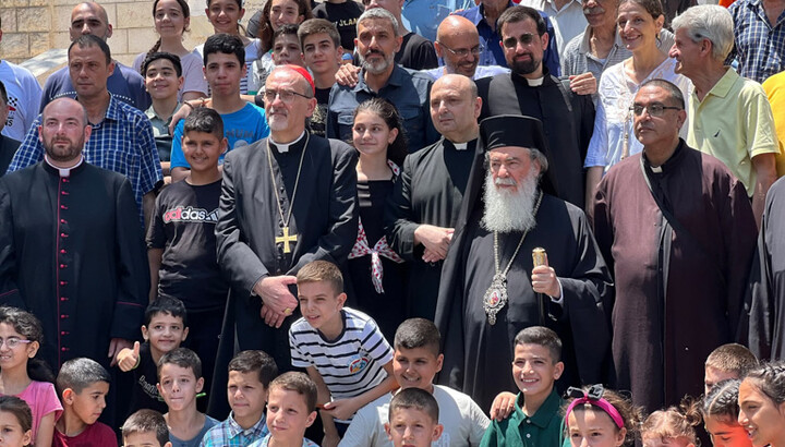 Patriarcha Theofilos v Gaze. Zdroj: Romfea