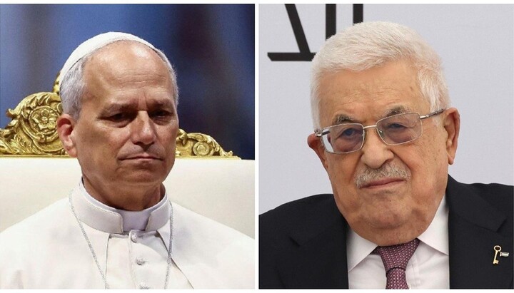 Papež Lev XIV. a palestinský prezident Mahmúd Abbás  Zdroj: VaticanNews