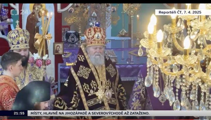 Na snímku je arcibiskup Michal. Screenshot reportáže ČT24 - Moskva zaplatila moldavským kněžím, aby ovlivňovali volby.