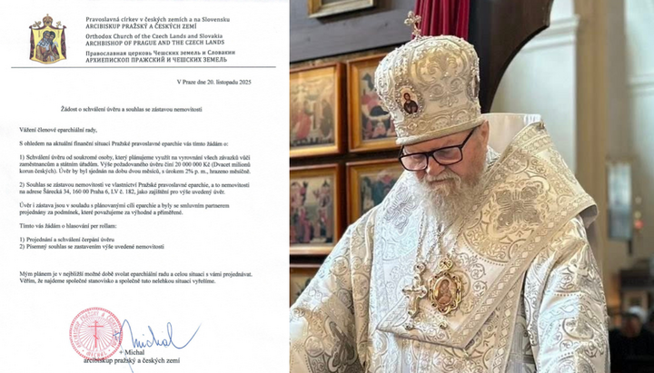 Vladyka Michal a dokument zaslaný členům Eparchiální rady.