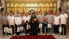 Arcibiskup Makarios přijal řecké vodní pólisty před světovým šampionátem
