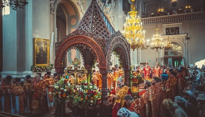 Bohoslužba v pravoslavném chrámu v Litvě. Foto: Obzor