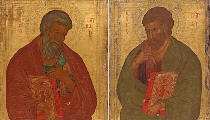 Na Kypr vrácené ikony evangelistů Matouše a Marka. Foto: metropolie Morfou.
