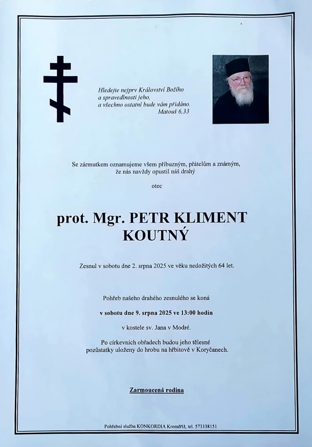 Pohřeb otce prot. Mgr. Petra Klimenta Koutného фото 1