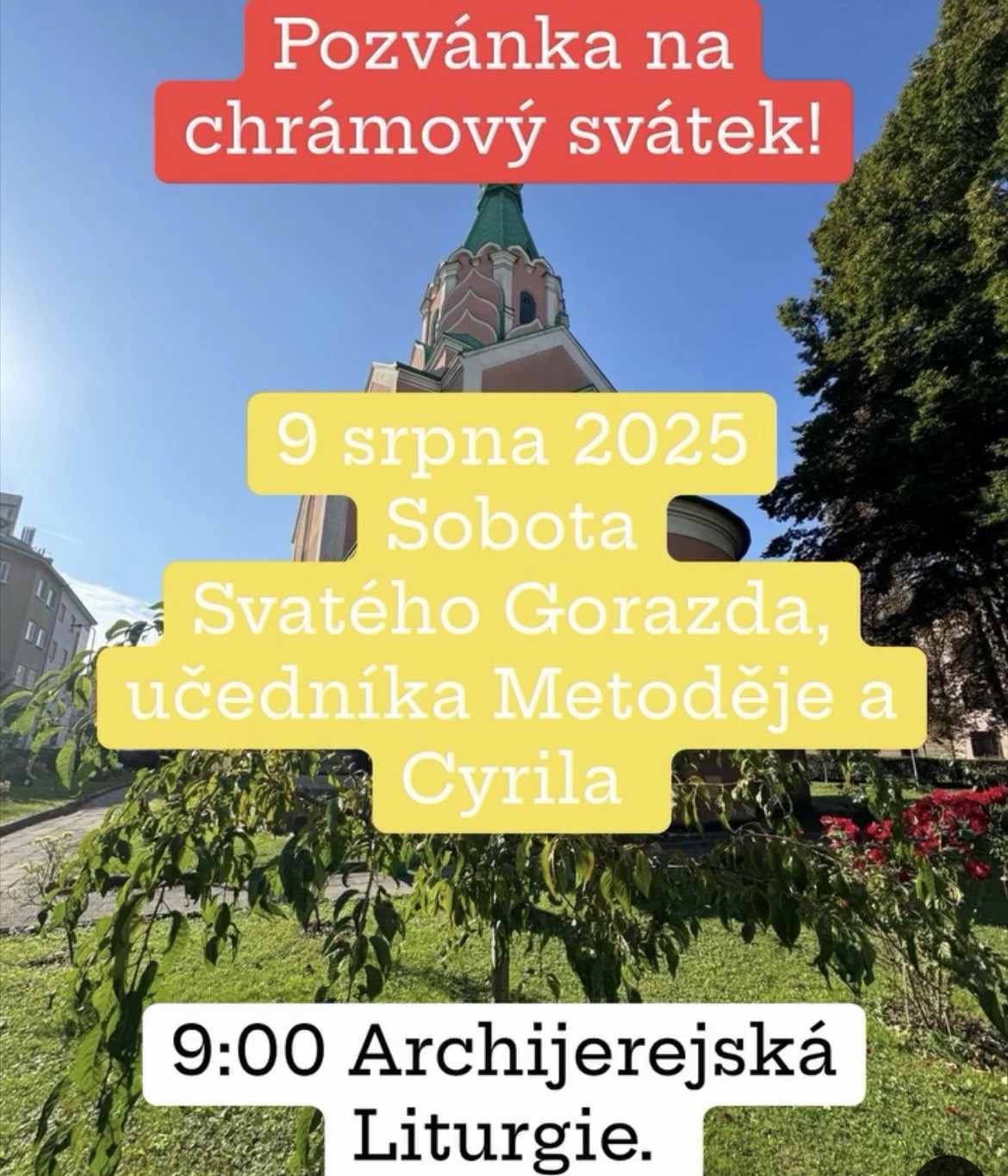 Pozvánka na chrámový svátek svatého Gorazda do Olomouce  foto 1